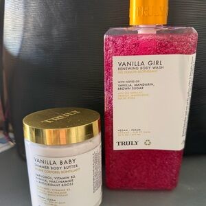 Truly Vanilla Baby Shimmer body butter and Vanilla Girl body wash
